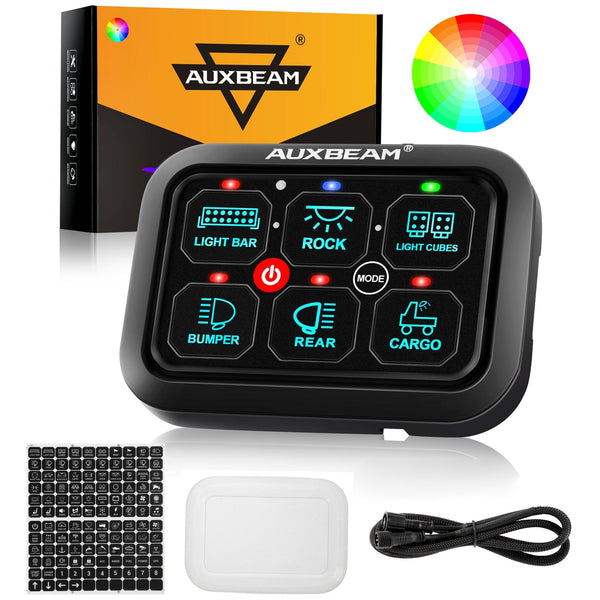 RGB Series 6/8/12 Gang LED Switch Panel,Off Road Light Controller - Dunes 2 Dezert SXS