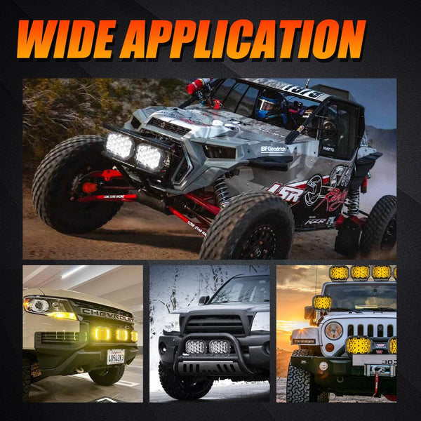 7x5 Inch Rectangle LED Pods Amber Spot Driving Lights with DRL FOR ATV UTV SIDE BY SIDE 4X4 - Dunes 2 Dezert SXS