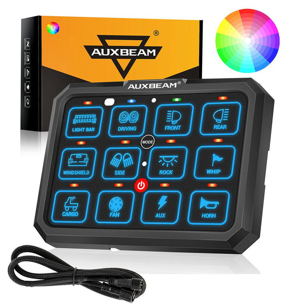 RGB Series 6/8/12 Gang LED Switch Panel,Off Road Light Controller - Dunes 2 Dezert SXS