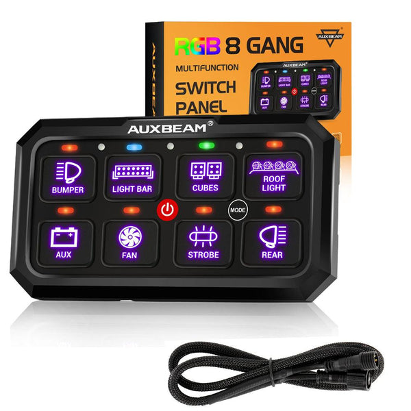 RGB Series 6/8/12 Gang LED Switch Panel,Off Road Light Controller - Dunes 2 Dezert SXS