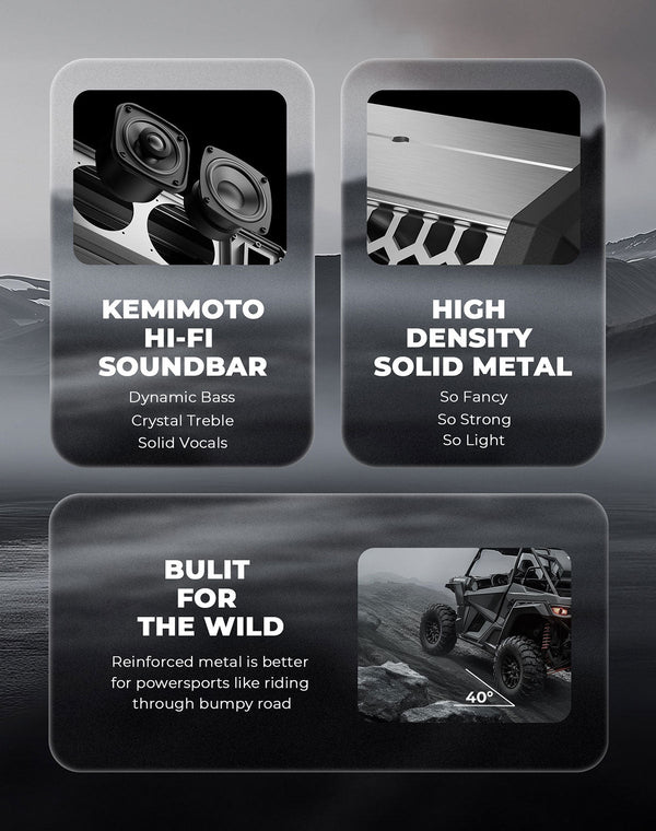 KEMIMOTO Midnight S80 32" Aluminum 6-Speaker RGB Soundbar Silver - Dunes 2 Dezert SXS