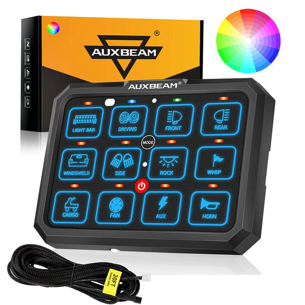 RGB Series 6/8/12 Gang LED Switch Panel,Off Road Light Controller - Dunes 2 Dezert SXS