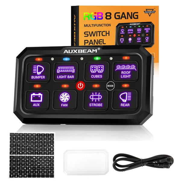 RGB Series 6/8/12 Gang LED Switch Panel,Off Road Light Controller - Dunes 2 Dezert SXS