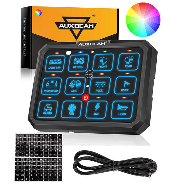 RGB Series 6/8/12 Gang LED Switch Panel,Off Road Light Controller - Dunes 2 Dezert SXS