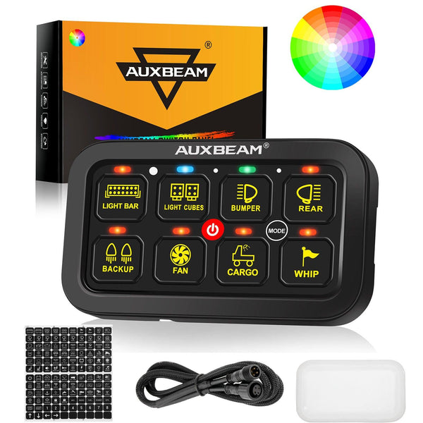 RGB Series 6/8/12 Gang LED Switch Panel,Off Road Light Controller - Dunes 2 Dezert SXS