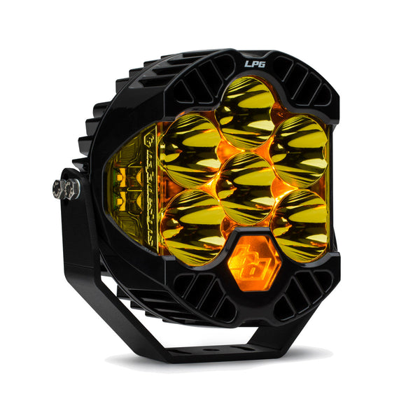 Baja Designs LP6 Pro LED Auxiliary Light Pod Amber with amber backlight and Spot lens - Dunes 2 Dezert SXS