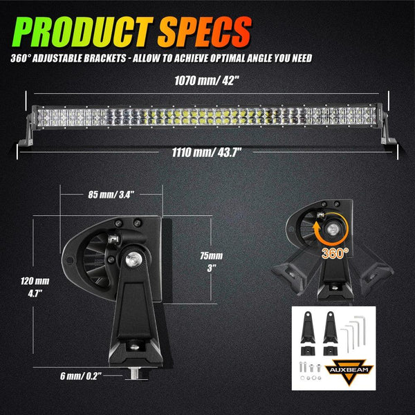New 42 Inch V-PRO Series Straight RGBW Color Changing Off Road Led Light Bar for ATV UTV SIDE BY SIDES - Dunes 2 Dezert SXS
