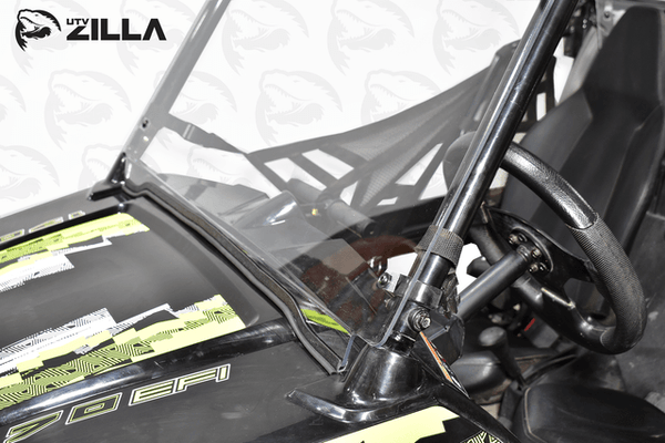 Full polycarbonate windshield for Polaris RZR 170 with rubber seal and tool-less straps
