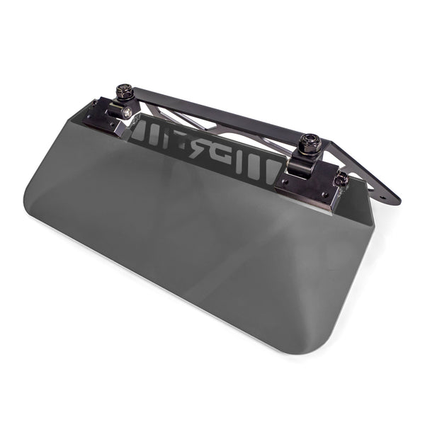 Adjustable tinted polycarbonate sun visor for 2024+ Polaris XPEDITION models with anodized aluminum hardware and dual pivot mounting