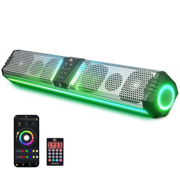 KEMIMOTO Midnight S80 32" Aluminum 6-Speaker RGB Soundbar Silver - Dunes 2 Dezert SXS
