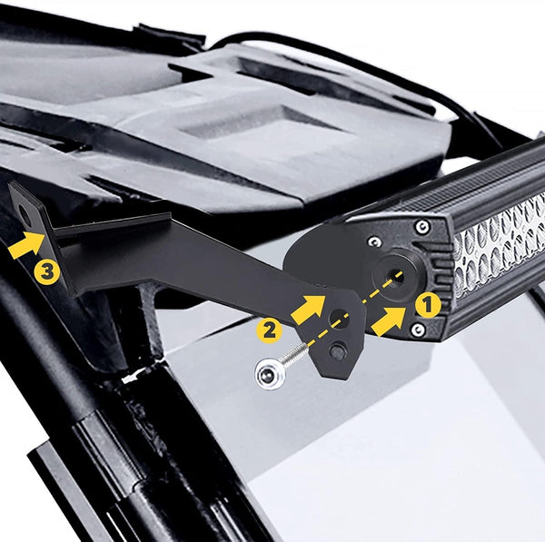 32 Inch 5D-PRO Series Dual Row LED Light Bars & Car Roof Windshield Mounting Brackets Combo for 2014-2021 RZR XP 1000 and RZR XP 4 1000 ,2016-2021 RZR 900,2016-2021 RZR-S 1000 - Dunes 2 Dezert SXS
