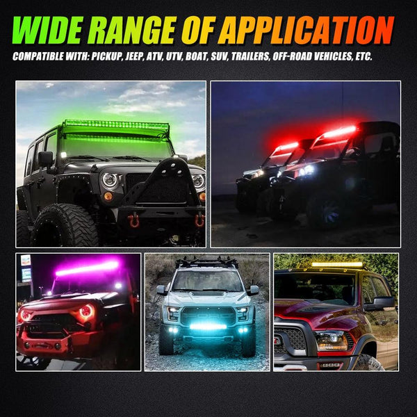 New 42 Inch V-PRO Series Straight RGBW Color Changing Off Road Led Light Bar for ATV UTV SIDE BY SIDES - Dunes 2 Dezert SXS