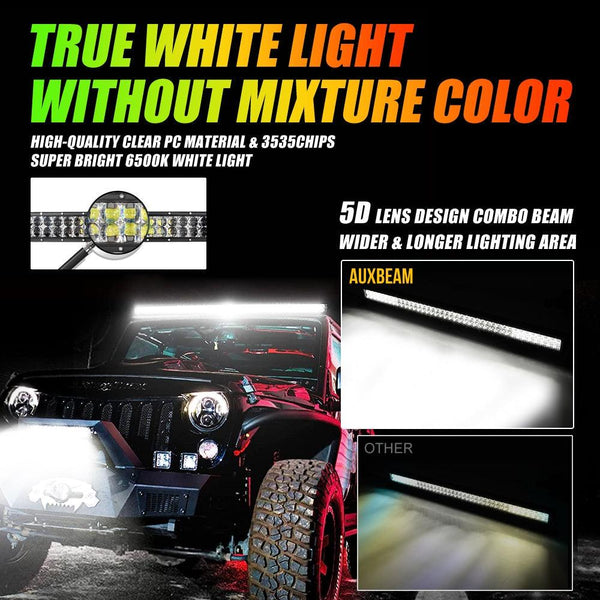 New 42 Inch V-PRO Series Straight RGBW Color Changing Off Road Led Light Bar for ATV UTV SIDE BY SIDES - Dunes 2 Dezert SXS