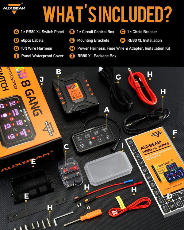 RGB Series 6/8/12 Gang LED Switch Panel,Off Road Light Controller - Dunes 2 Dezert SXS