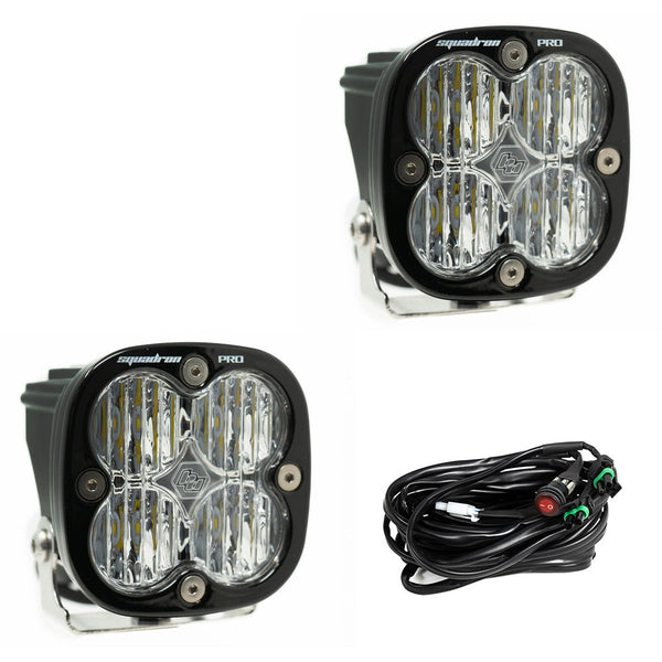 Baja Designs Squadron Pro LED Auxiliary Light Pod Pair Clear Wide Cornering - Dunes 2 Dezert SXS