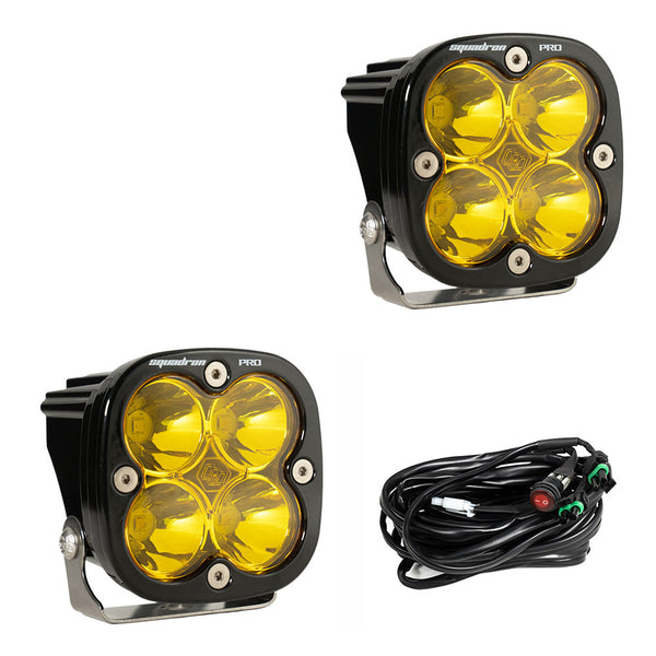 Baja Designs Squadron Pro LED Auxiliary Light Pod Pair Amber Spot - Dunes 2 Dezert SXS
