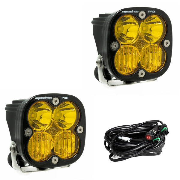Baja Designs Squadron Pro LED Auxiliary Light Pod Pair Amber Driving/Combo - Dunes 2 Dezert SXS