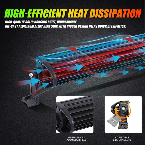 New 42 Inch V-PRO Series Straight RGBW Color Changing Off Road Led Light Bar for ATV UTV SIDE BY SIDES - Dunes 2 Dezert SXS