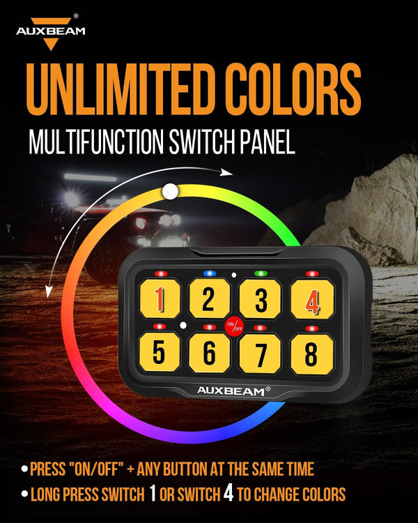 RGB Series 6/8/12 Gang LED Switch Panel,Off Road Light Controller - Dunes 2 Dezert SXS