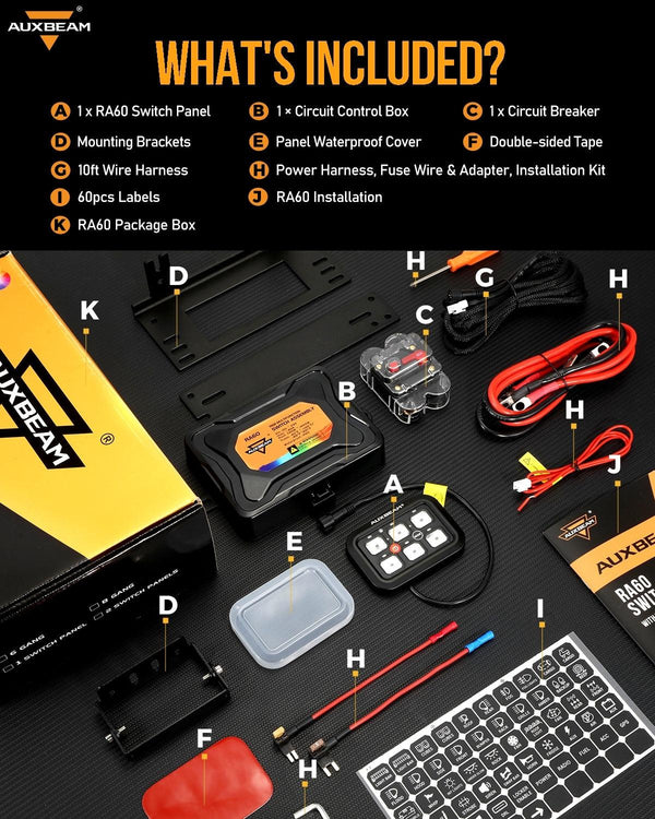 RGB Series 6/8/12 Gang LED Switch Panel,Off Road Light Controller - Dunes 2 Dezert SXS