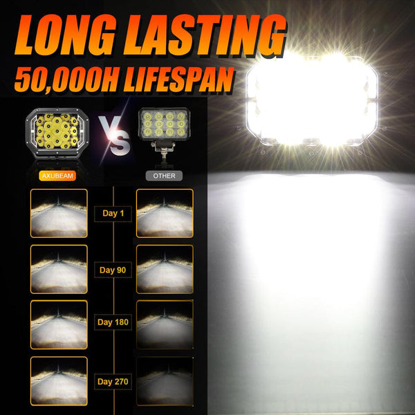 7x5" Amber LED Spot Driving Lights with DRL – 2pcs - Dunes 2 Dezert SXS