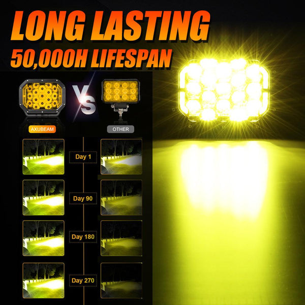 7x5 Inch Rectangle LED Pods Amber Spot Driving Lights with DRL FOR ATV UTV SIDE BY SIDE 4X4 - Dunes 2 Dezert SXS