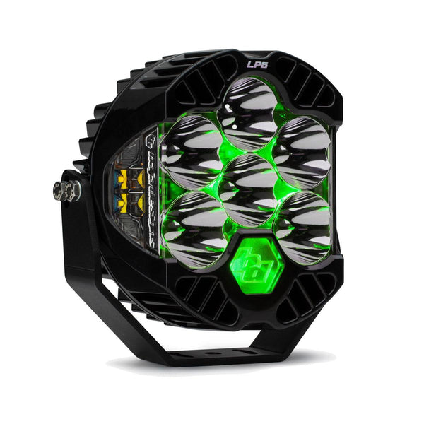 Baja Designs LP6 Pro LED Auxiliary Light Pod white with green backlight and driving combo lens - Dunes 2 Dezert SXS