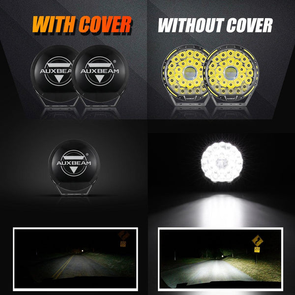 (2pcs/set) 7 Inch/ 9 Inch Round LED Driving Light Black Cover Light Shield Cover - Dunes 2 Dezert SXS