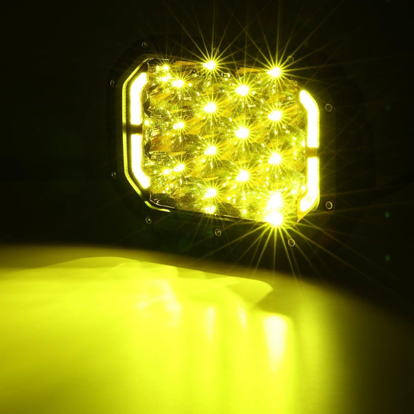 7x5 Inch Rectangle LED Pods Amber Spot Driving Lights with DRL FOR ATV UTV SIDE BY SIDE 4X4 - Dunes 2 Dezert SXS