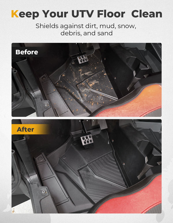 Front TPE Floor Mats for Polaris RZR XP 1000/4 1000 2024-2025 - Dunes 2 Dezert SXS