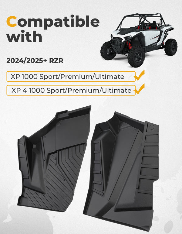 Front TPE Floor Mats for Polaris RZR XP 1000/4 1000 2024-2025 - Dunes 2 Dezert SXS