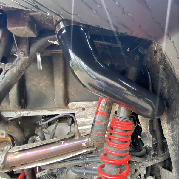 RPM Big Fatty silicone intake tube upgrade for Polaris RZR Pro XP, Turbo R, and Pro S with 6-ply strength and OEM fitment.