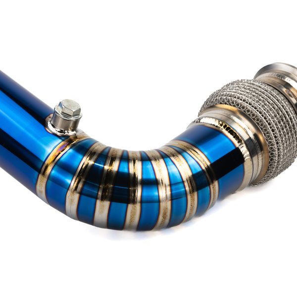 Lightweight titanium 3-inch RPM E-Valve exhaust for Can-Am X3 adds horsepower and sport tone with push-button valve control.