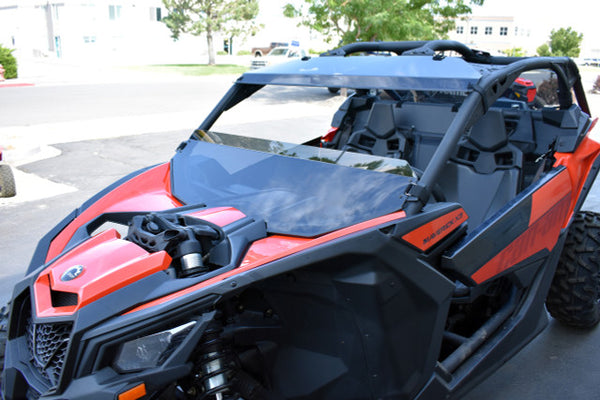 Can-Am Maverick X3 Half Windshield Tinted with Deflector Lip and Quick Strap Mount