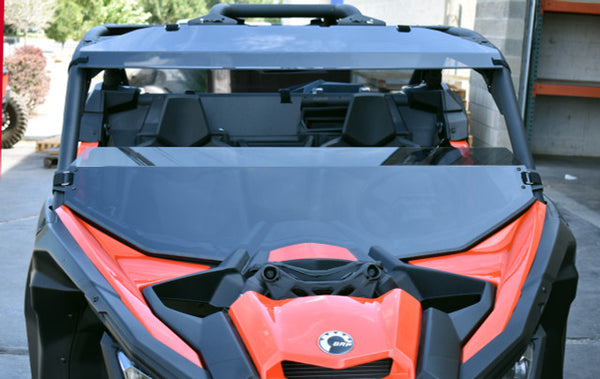 Can-Am Maverick X3 Half Windshield Tinted with Deflector Lip and Quick Strap Mount