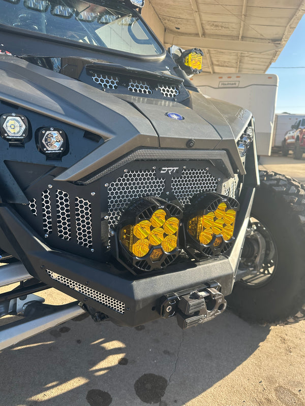 Baja Designs LP6 Pro LED Auxiliary Light Pod Amber with amber backlight and driving combo lens on the Dunes 2 Dezert SXS Polaris RZR Pro R Ultimate