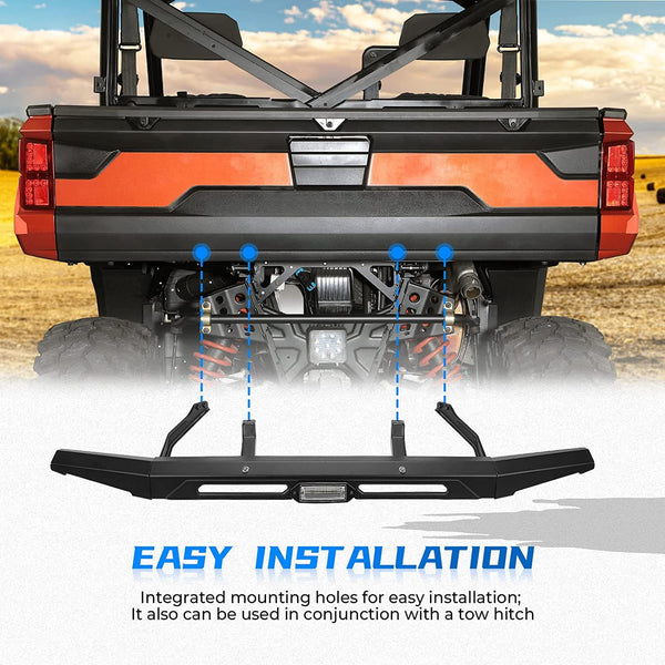 Rear Bumper with Light For 2018-2022 Polaris Ranger XP 1000/ Crew XP 1000 (#OE: 2882529) - Kemimoto