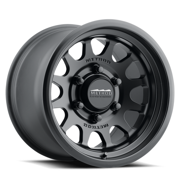 Method 414 Bead Grip Matte Black UTV Wheel with 12-window design, bead hump, and 1600 lb rating for off-road and trail use.