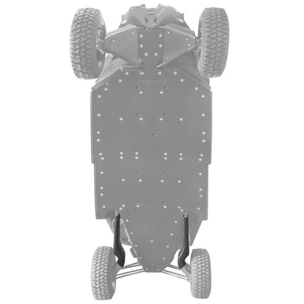 Can-Am Maverick X3 with Factory UTV UHMW Trailing Arm Guards installed for high-impact protection on rugged terrain