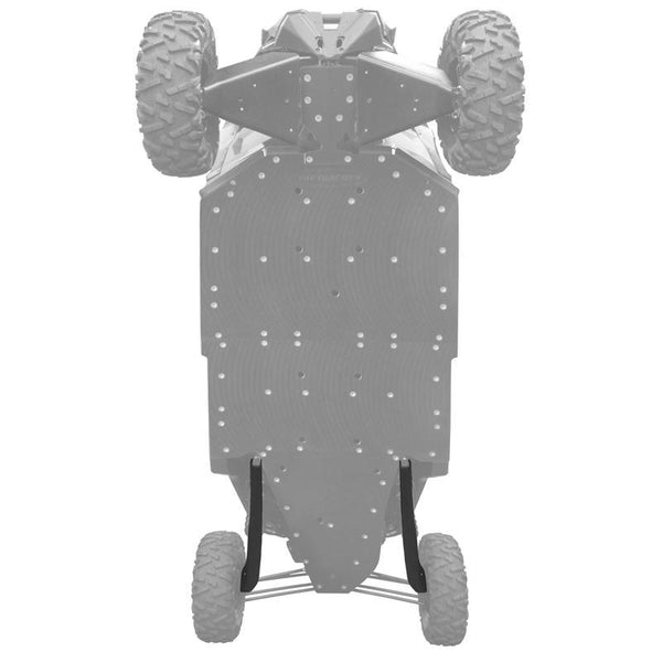 Can-Am Maverick X3 with Factory UTV UHMW Trailing Arm Guards installed for high-impact protection on rugged terrain