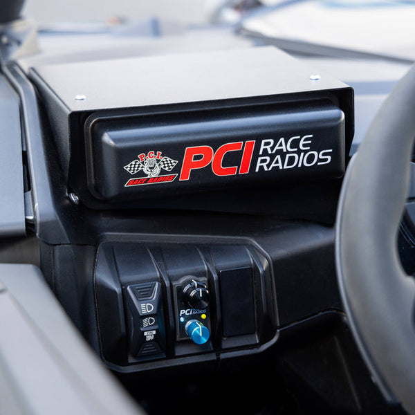 PCI Maverick R Rocker Intercom & Radio Kit with Bluetooth and PTT radio for seamless UTV voice, music, and group communication in one compact package.
