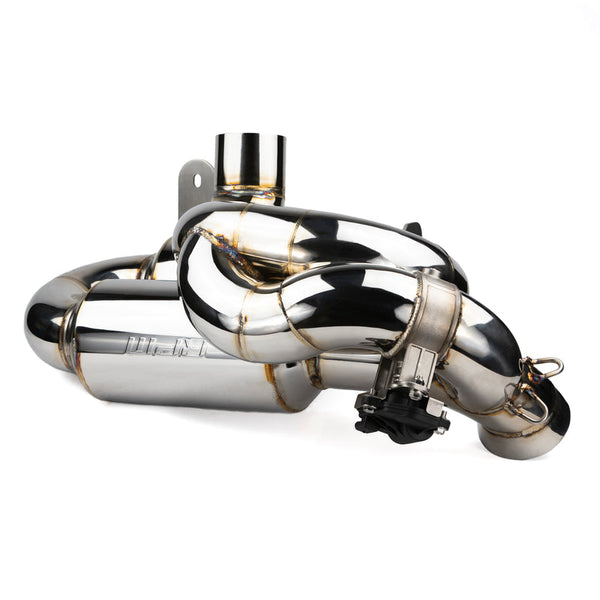 RPM Maverick R E-Valve 3-inch stainless sport muffler with electronic valve for switchable exhaust modes and OEM tip compatibility