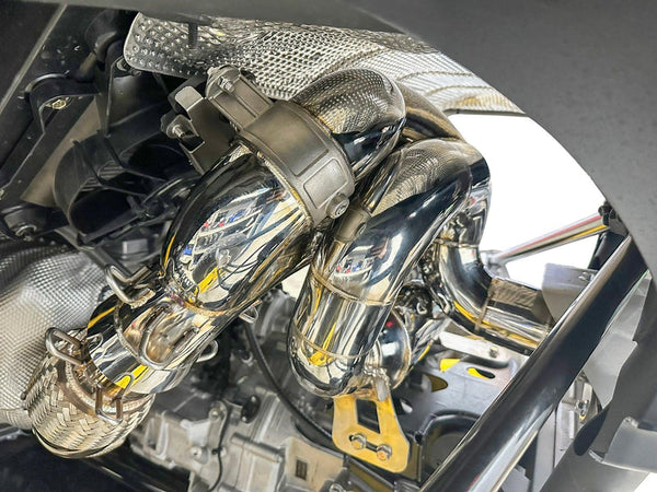 RPM Maverick R E-Valve 3-inch stainless sport muffler with electronic valve for switchable exhaust modes and OEM tip compatibility