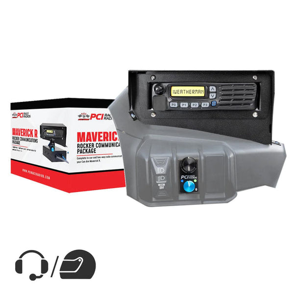 PCI Maverick R Rocker Intercom & Radio Kit with Bluetooth and PTT radio for seamless UTV voice, music, and group communication in one compact package.
