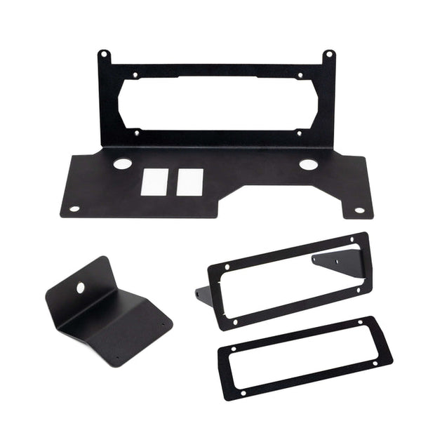 PCI bracket mount for Polaris Xpedition with radio and antenna support, rocker slots, and PTT holes for easy off-road installation.