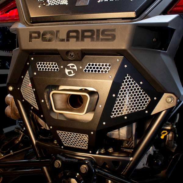 SDR Polaris Pro R Rear Exhaust Cover - Dunes 2 Dezert SXS