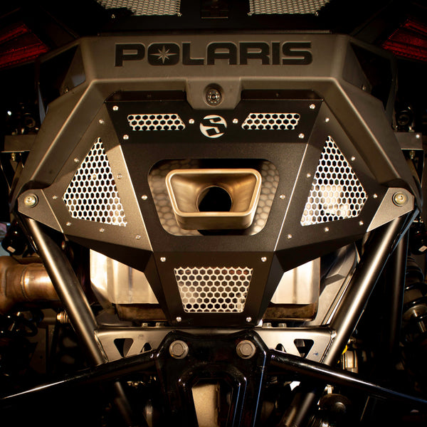SDR Polaris Pro R Rear Exhaust Cover - Dunes 2 Dezert SXS