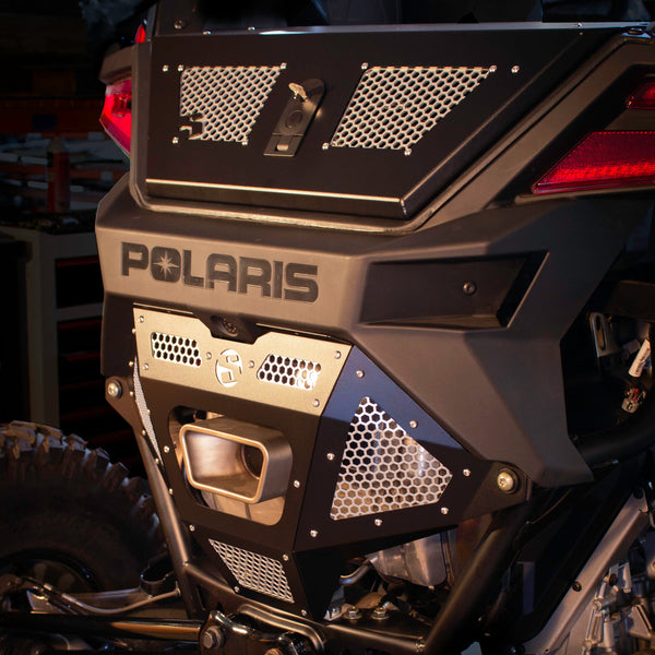 SDR Polaris Pro R Rear Exhaust Cover - Dunes 2 Dezert SXS