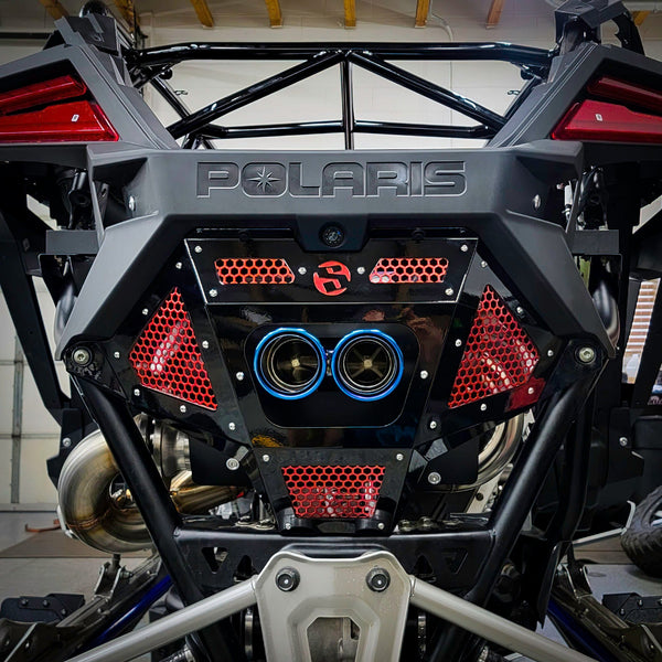 SDR Polaris Pro R Rear Exhaust Cover - Dunes 2 Dezert SXS