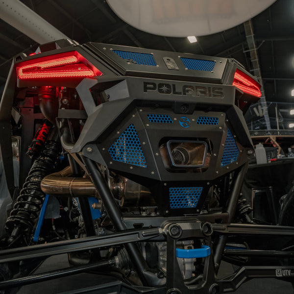 SDR Polaris Pro R Rear Exhaust Cover - Dunes 2 Dezert SXS